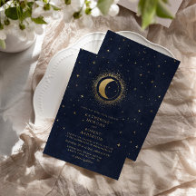 céleste de minuit bleu étoiles Mariage de lune