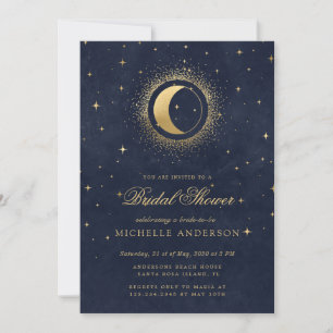 Invitation Céleste de minuit étoiles QR Code Fête des mariées