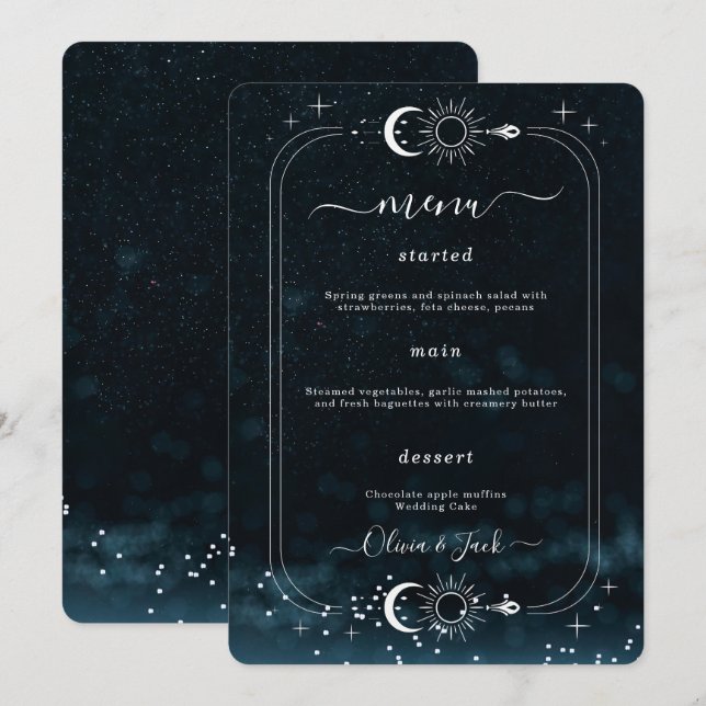 Invitation céleste du Mariage de nuit étoilé, Gala (Devant / Derrière)