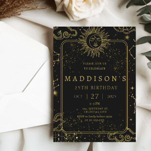 Invitation Céleste mystique étoile Nuit Commencement Annivers