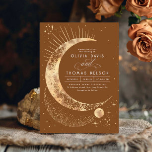 Invitation Céleste mystique lune étoile Mariage Boho de nuit