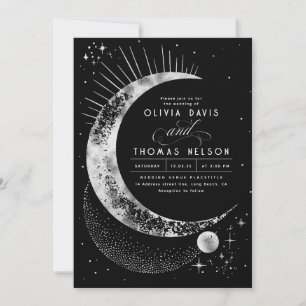 Invitation Céleste mystique lune étoile Mariage Boho de nuit