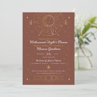 Invitation Céleste Réve de Nuit de Solstice d'Été pour une Ma
