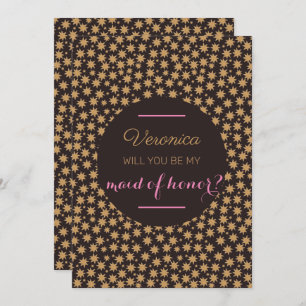 Invitation Céleste Serez-Vous Ma Fille D'Honneur Rose Moody