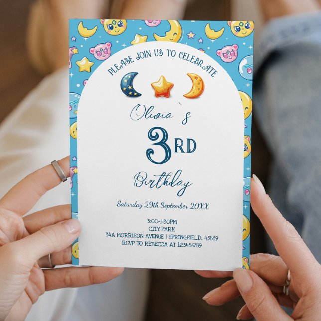 Invitation Céleste Stars et Lune Anniversaire de enfant (Créateur téléchargé)