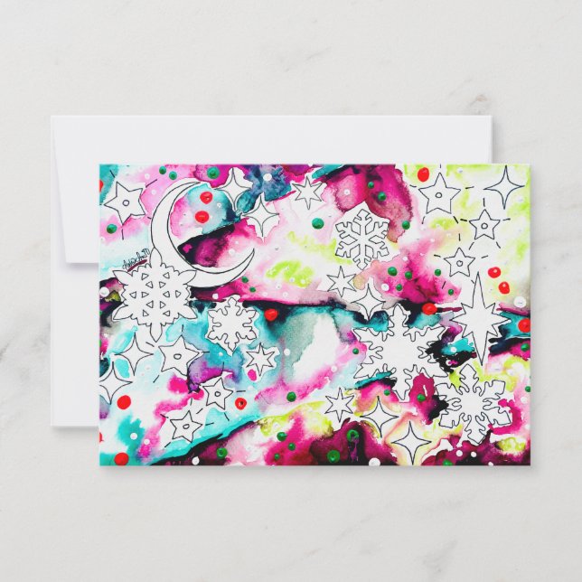 Invitation Celestial Yule Card (Devant)