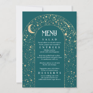 Invitation Celestin Nuit Sky Stars Arch Turquoise Mariage Men