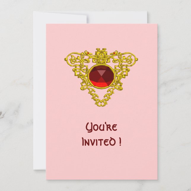 Invitation CELTIC COEUR rose (Devant)