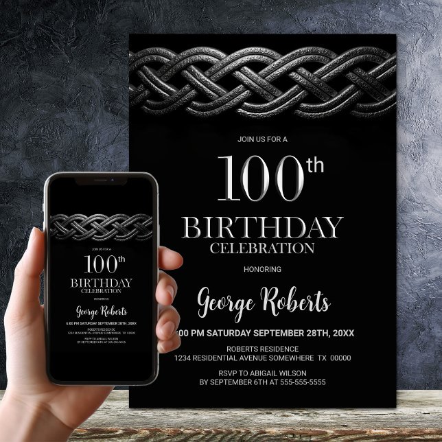 Invitation Celtic Knot 100e fête d'anniversaire (Créateur téléchargé)