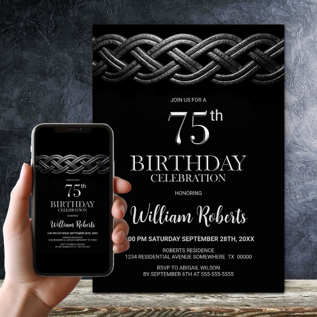 Invitation Celtic Knot 75e fête d'anniversaire (Créateur téléchargé)
