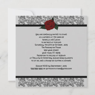 Invitation Celtic Knot Infinity Rose Goth Mariage