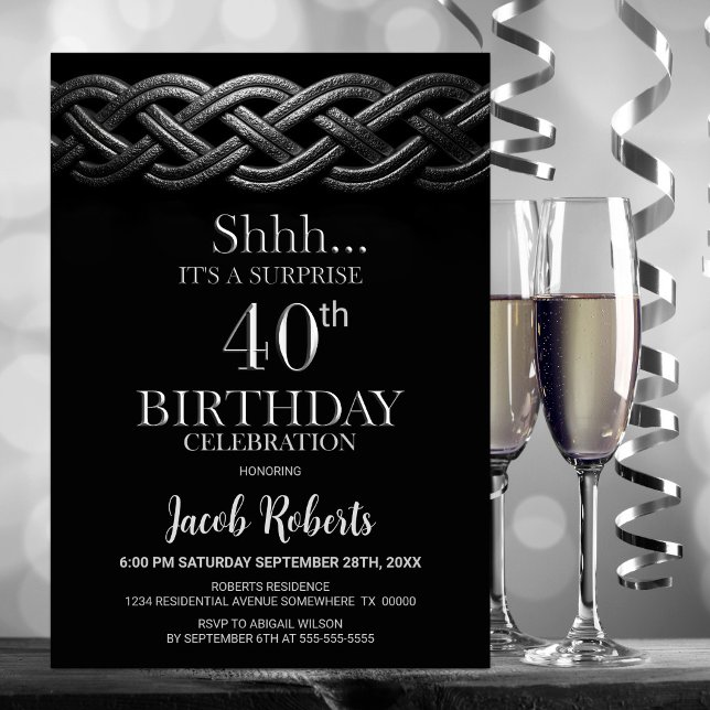 Invitation Celtic Knot Surprise 40e anniversaire (Créateur téléchargé)