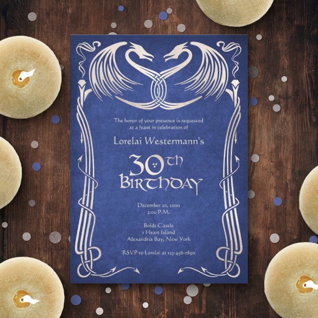 Invitation Celtic Viking Dragon 30e anniversaire (Créateur téléchargé)