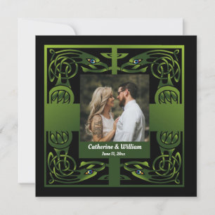 Invitation Celtique irlandais vert traditionnel