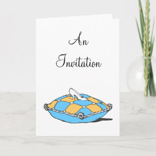 Invitation Cendreillon Pantoufle Turquoise Orange Coussin Inv