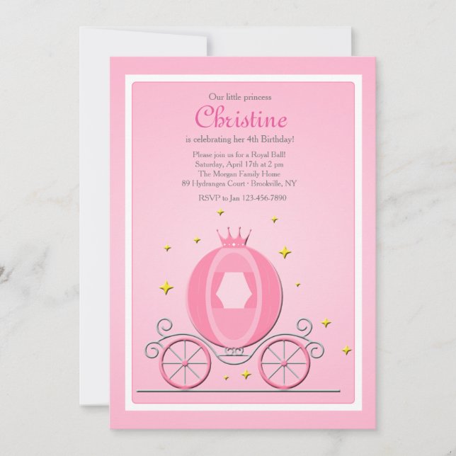 Invitation Cendrillon (Devant)