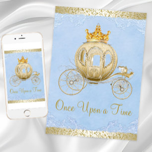 Invitation Cendrillon Bleu Il était une fois Princesse Annive
