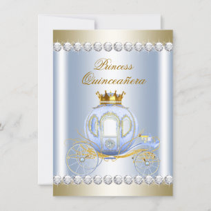Invitation Cendrillon Blue Princess Quinceanera