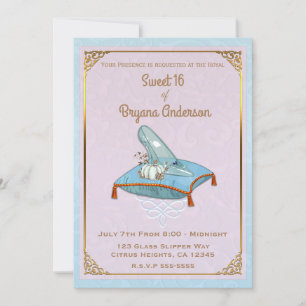 Invitation Cendrillon de conte de fées Sandale de verre Sweet