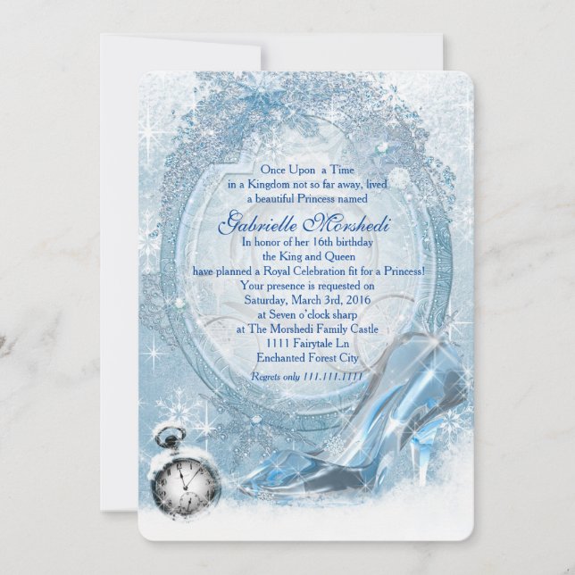 Invitation Cendrillon doux 16 (Devant)