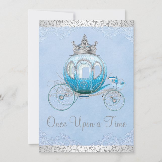 Invitation Cendrillon Il était une fois Princesse Anniversair (Devant)