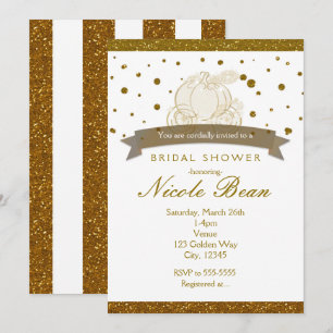 Invitation Cendrillon Porte Or Parties scintillant Points Inv