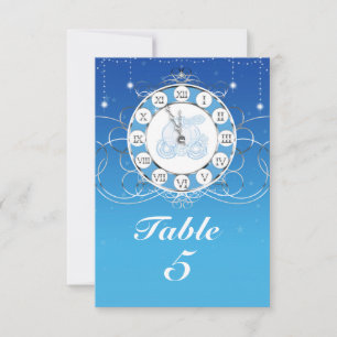 Invitation Cendrillon Presque minuit Table Bleue Argent