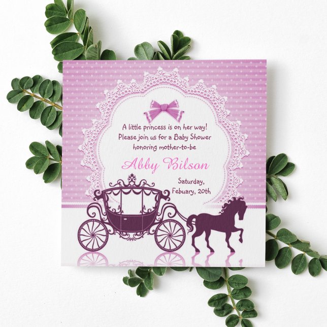Invitation Cendrillon Princess Horse Carriage Baby shower (Créateur téléchargé)