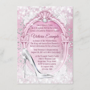 Invitation Cendrillon rose Quinceanera