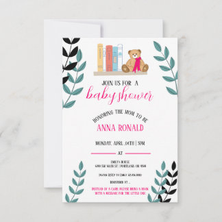 Invitation Centré autour du thème des livresDouche bébé