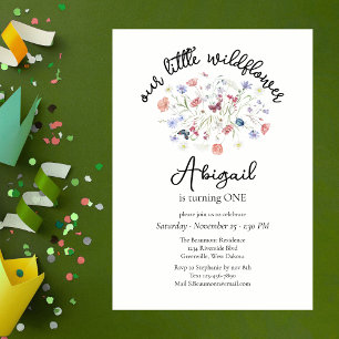 Invitation Centre de table de fleurs sauvages colorées pour 1