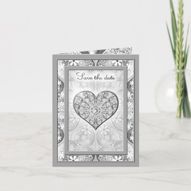 Invitation Céramique gris dentelle (Devant)