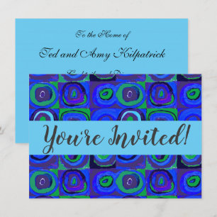 Invitation Cercle Carré Kandinsky Farbstudie Blue Quadrate