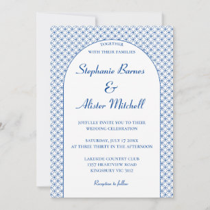 Invitation Cercle Élégant Motif Sans Couture Géométrique Élég