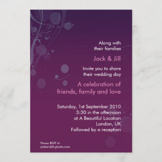 Invitation Cercle et spirale (violet)