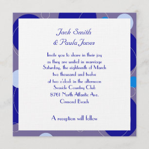 Invitation Cercles Bleus Rétro Ovals Royal Periwinkle Mariage