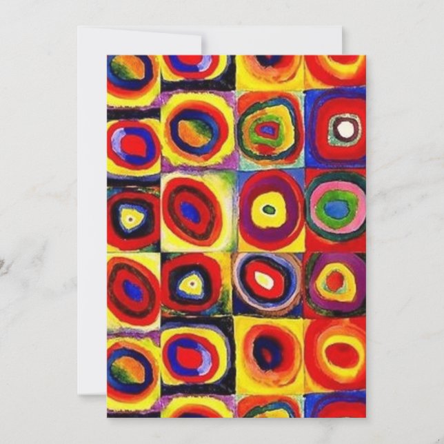 Invitation Cercles Carré modernes Kandinsky colorés (Devant)