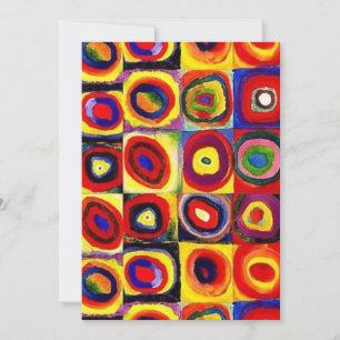 Invitation Cercles Carré modernes Kandinsky colorés