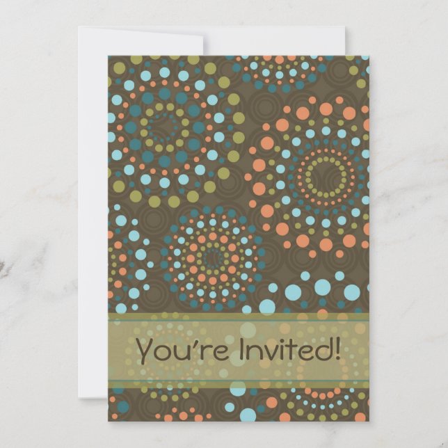 Invitation Cercles et points (Brown) (Devant)