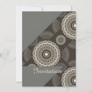 Invitation Cercles Gris Argent Abstrait