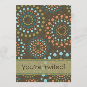 Invitation Cercles & Points (Marron)