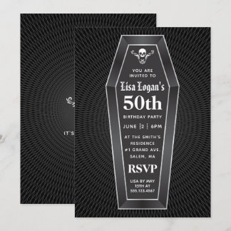 Invitation Cercueil au-dessus de l'invitation de partie de