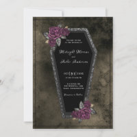 Cercueil Roses Noires Étincelantes Mariage Hallowe
