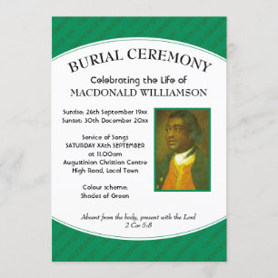 Invitation CÉRÉMONIE BURIALE Photo Green Funérailles