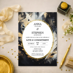 Invitation Cérémonie d'amour et d'engagement Noir & Or