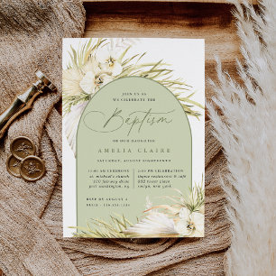 Invitation Cérémonie de baptême et fête Vintage Tropics