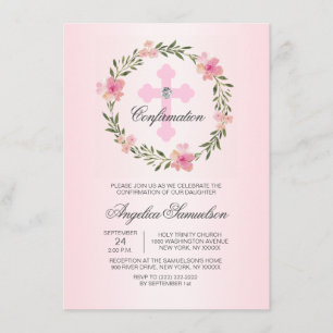 Invitation Cérémonie de confirmation de la couronne de fleurs