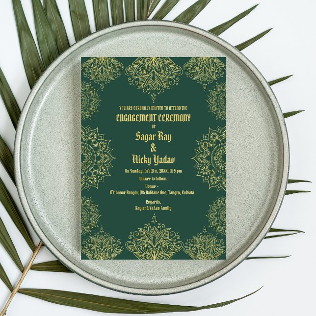 Invitation Cérémonie de fiançailles hindoue indienne (Créateur téléchargé)