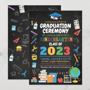 Invitation Cérémonie de graduation de la maternelle Couleur T