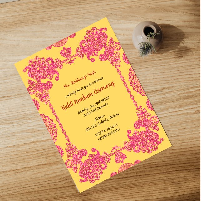 Invitation Cérémonie de Haldi Kumkum (Créateur téléchargé)